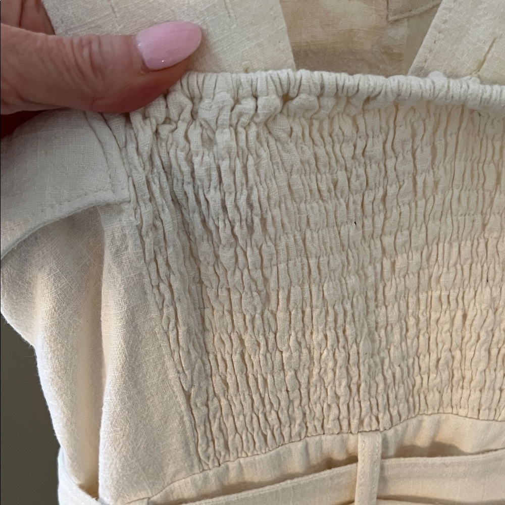 Anthropologie Linen Blend Cape Cod Sleeveless Jumpsuit with Belt - Picture 6 of 15